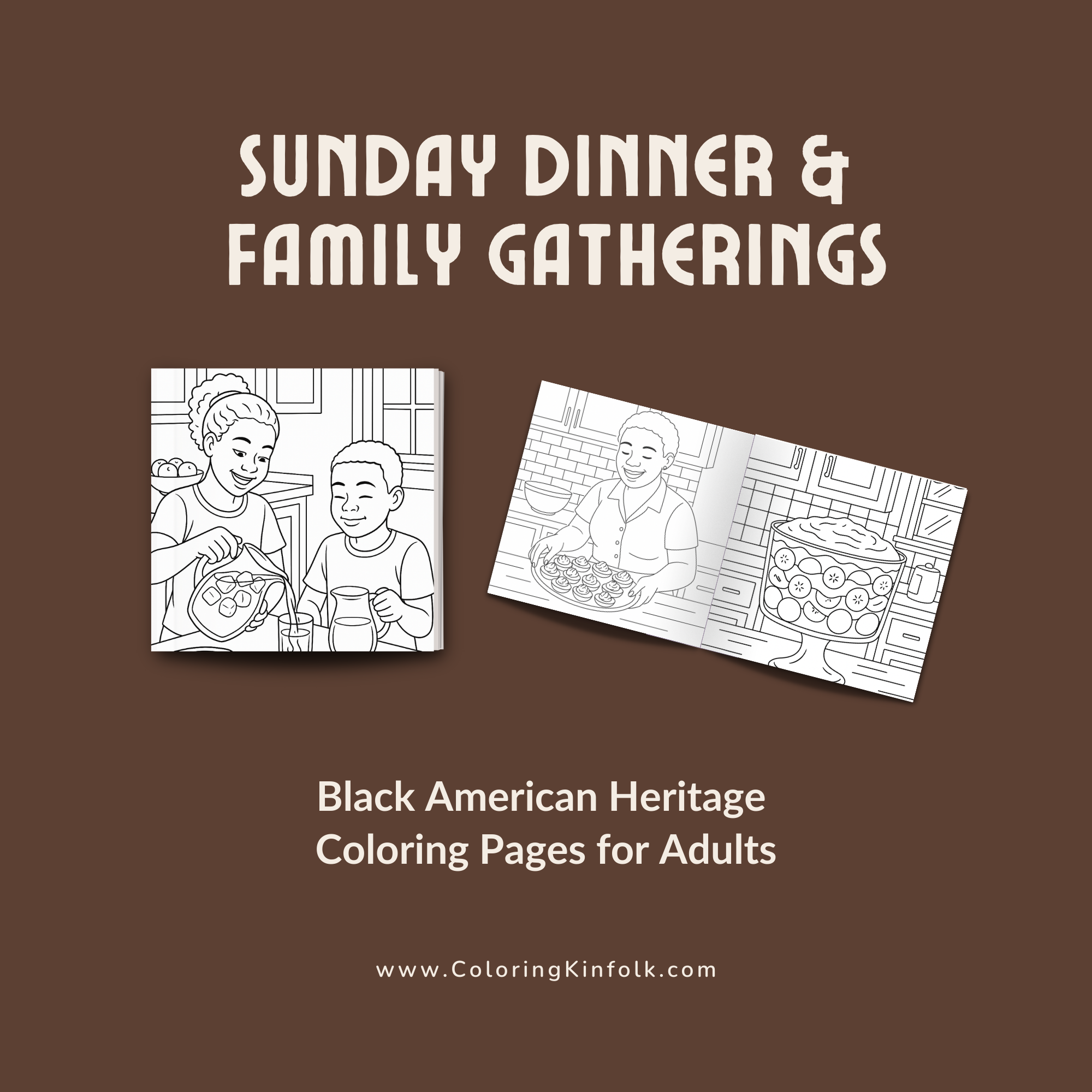 Black family coloring together, sharing an heirloom coloring book.