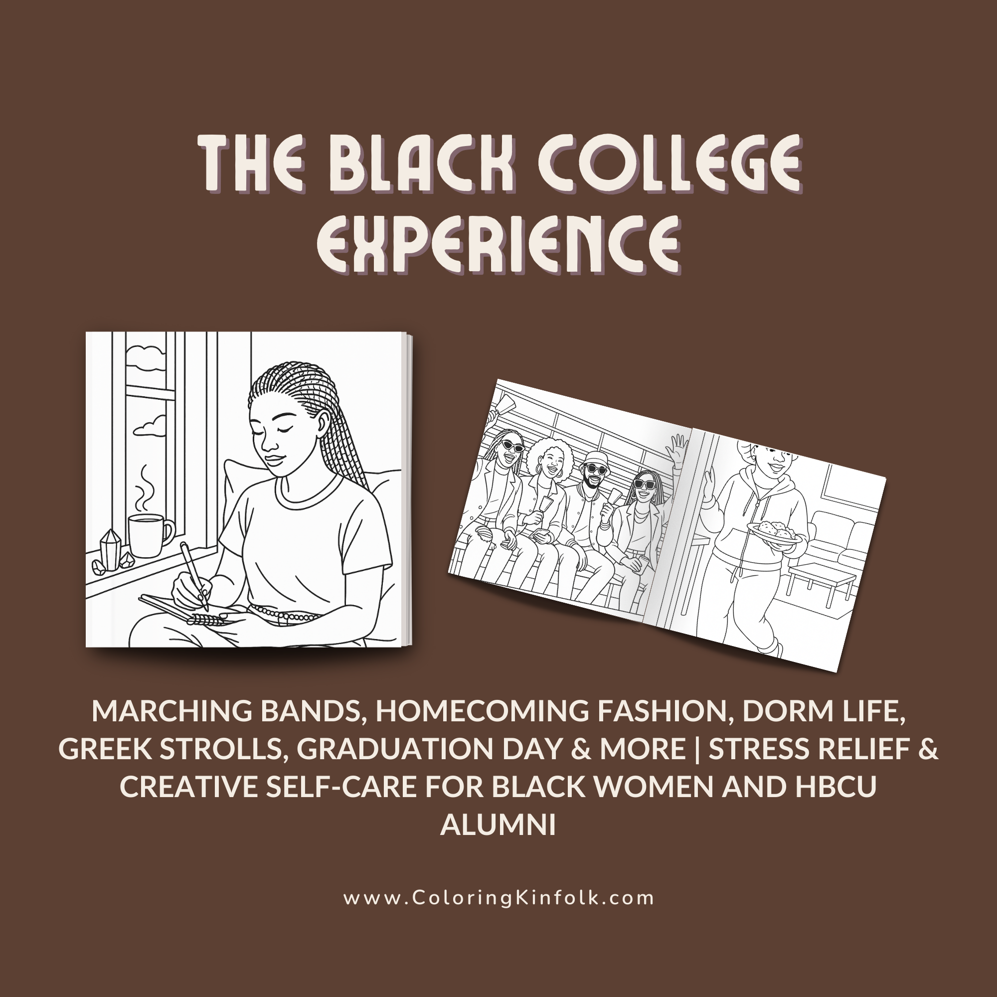 Scene-based coloring page showing full cultural environment versus portrait-only page showing isolated figure