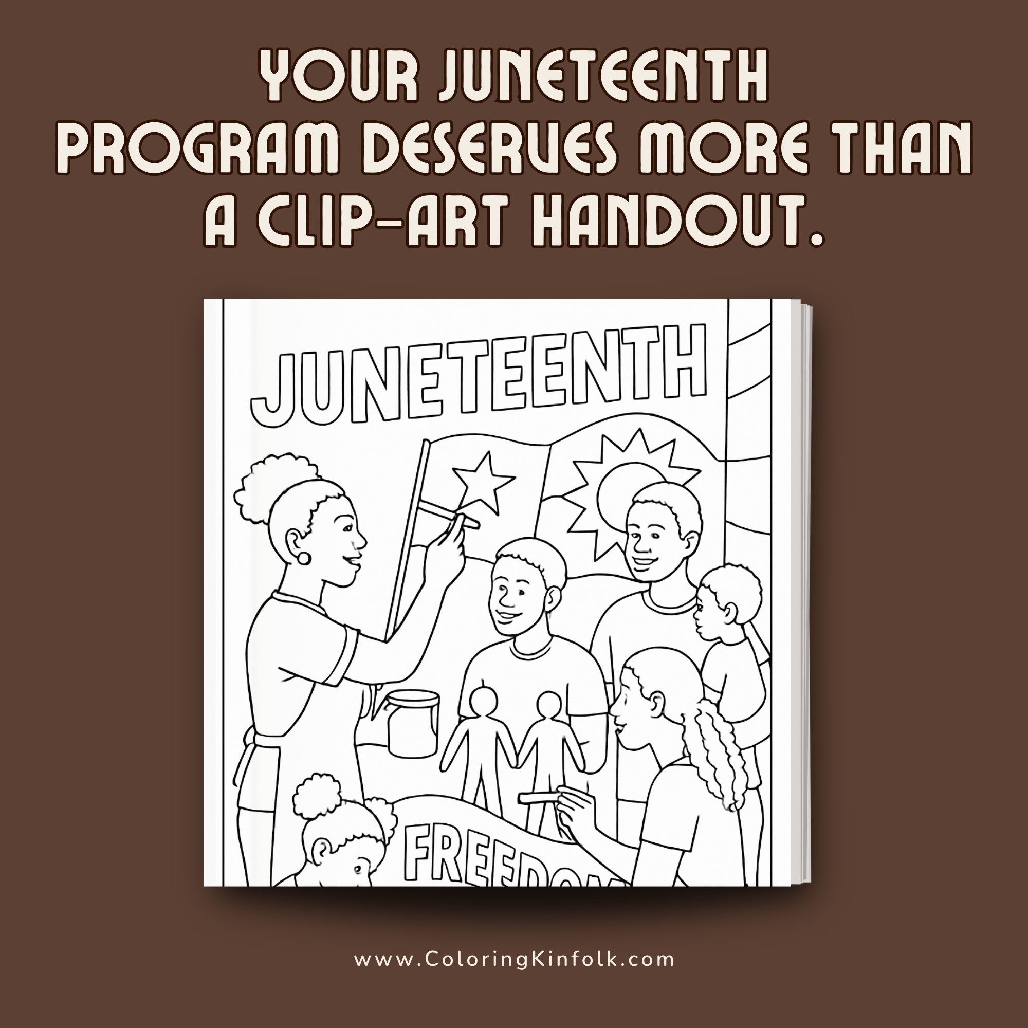 Complete Juneteenth coloring book collection showing variety of celebration scenes and educational activities for families