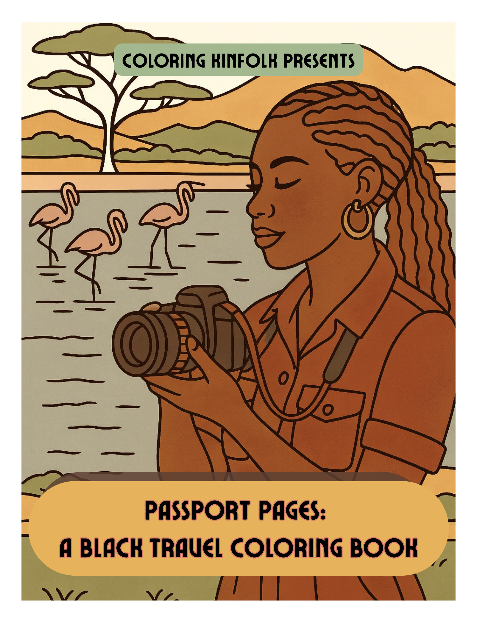 Comparison showing generic multicultural coloring page versus culturally specific Black American scene with recognizable cultural elements