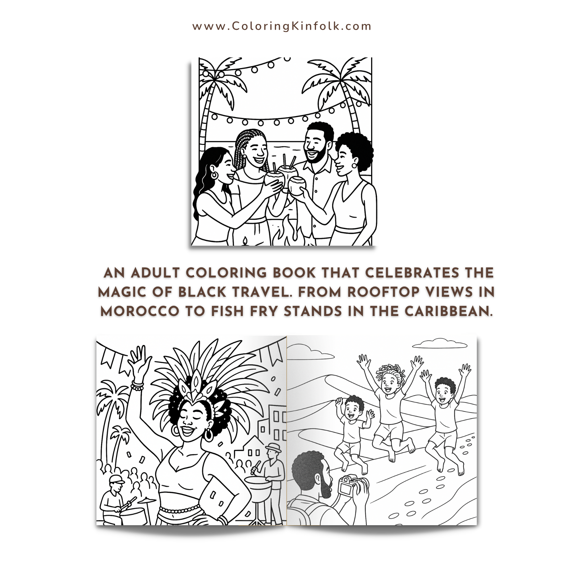 Passport Pages: A Black American Travel Coloring Book | Celebrating Cultural Destinations, Adventure, and the Joy of Exploring the World - Image 3