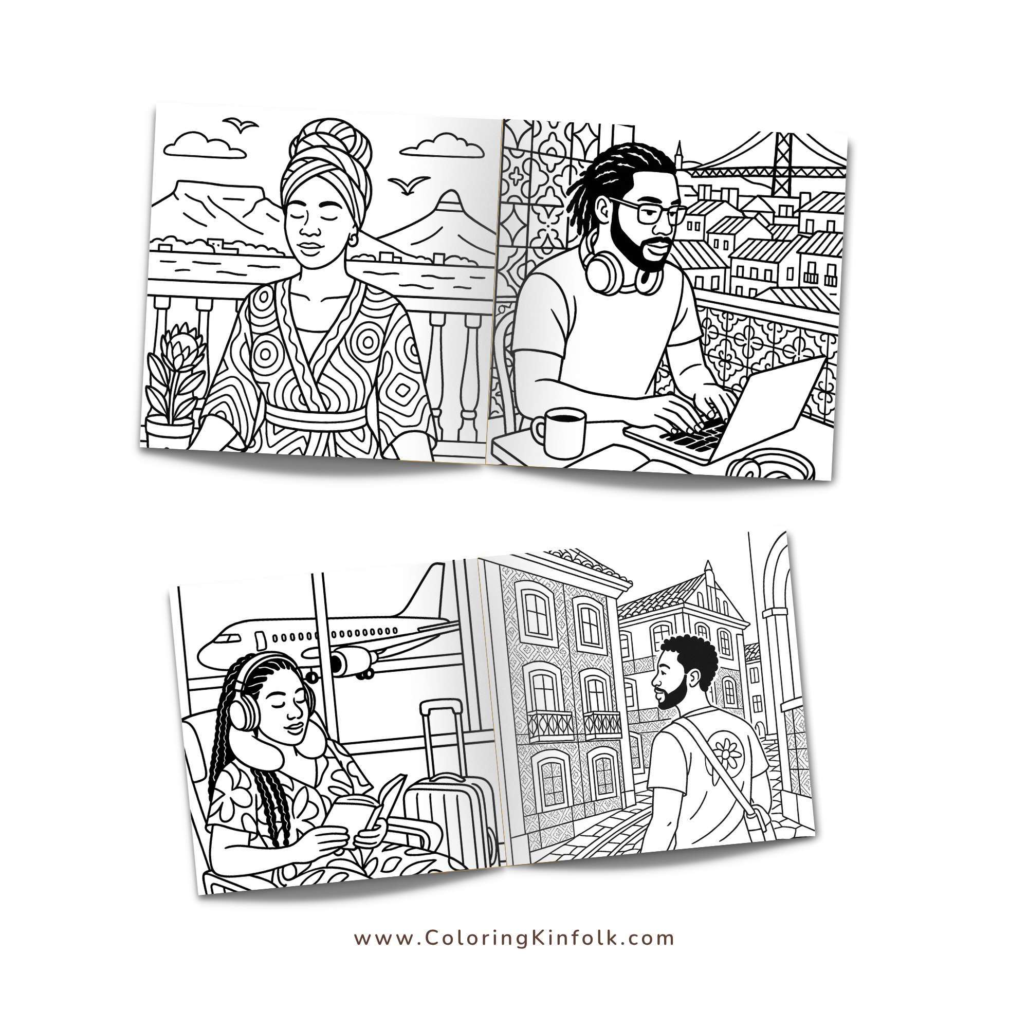 Passport Pages: A Black American Travel Coloring Book | Celebrating Cultural Destinations, Adventure, and the Joy of Exploring the World - Image 4