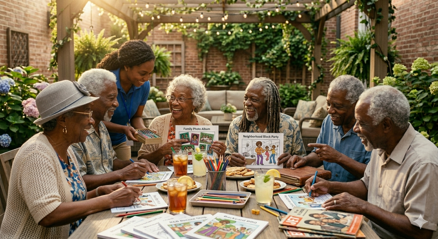 Memory care coloring activity